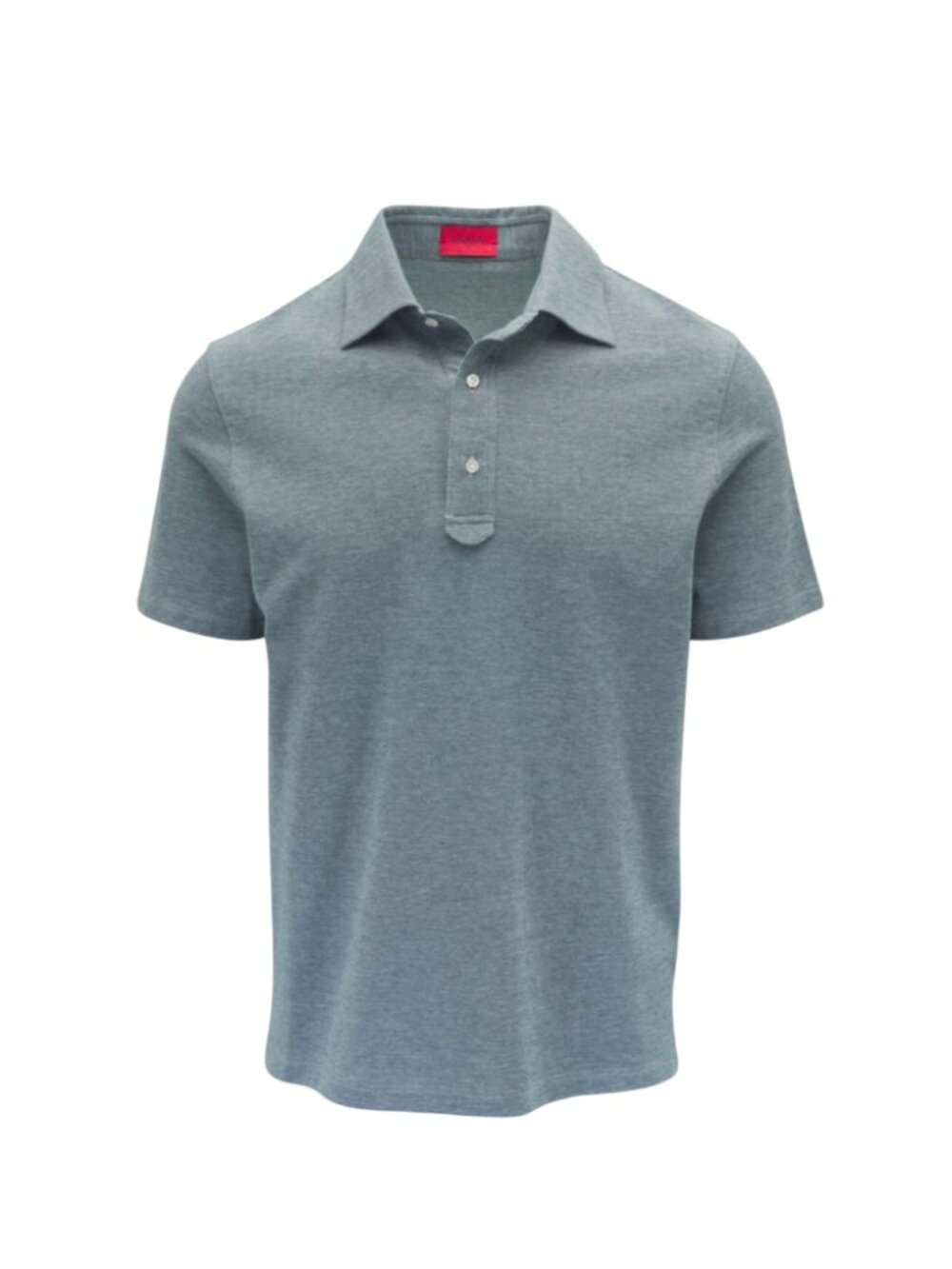 Isaia Napoli Pique Performance Polo Shirt Mens XL Green Teal Short Sleeve Cotton